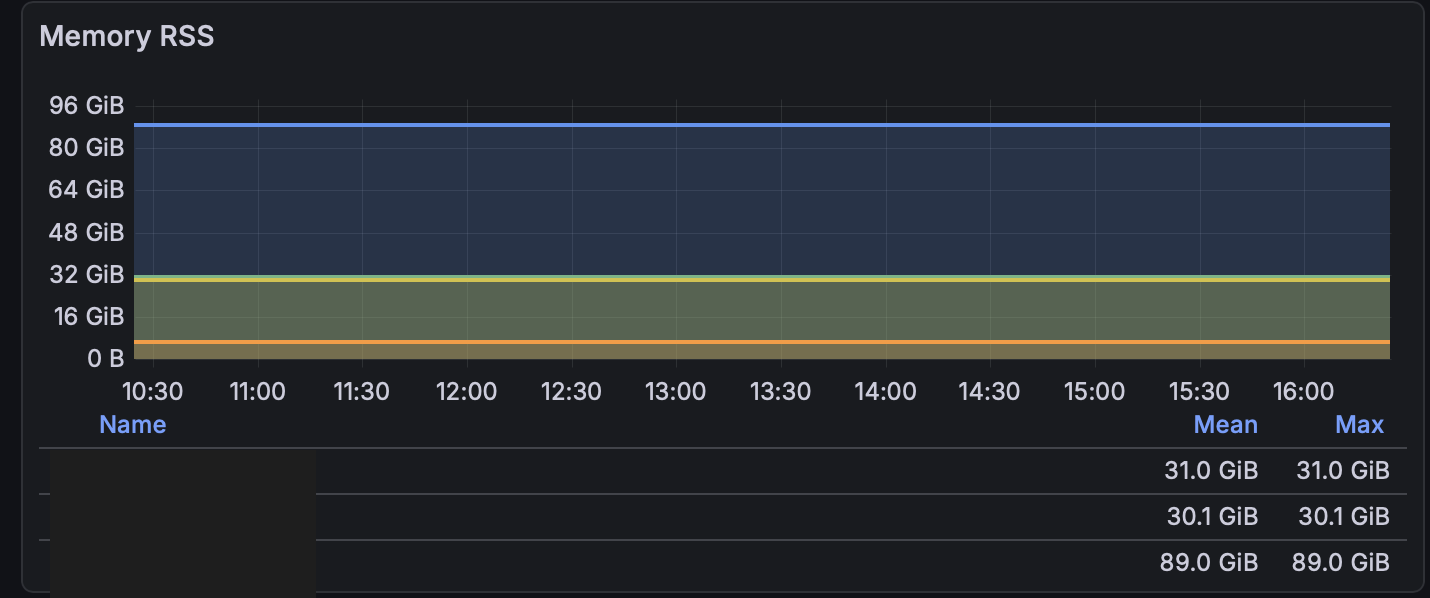 Memory RSS per VM